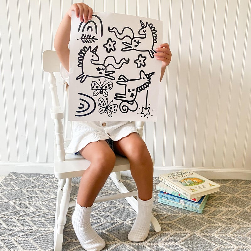 The Boho Design Unicorns and Rainbows Wall Decals Peel and Stick for Kids  Baby Bedroom Nursery and Living Room. 40 pcs Vinyl Wall Stickers Decor (Black) - Image 5
